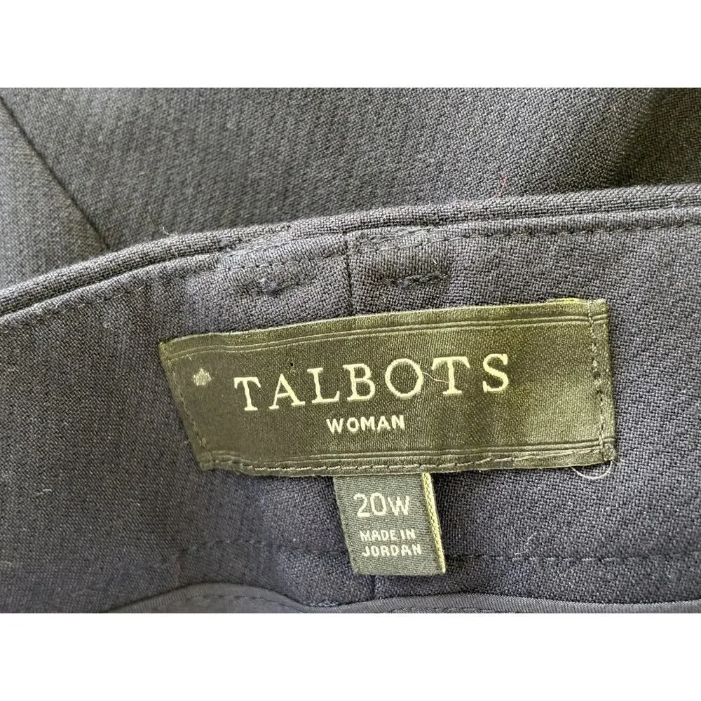 Talbots Indigo Blue Straight Leg Trouser Slacks Career Office Women's 20W Pants